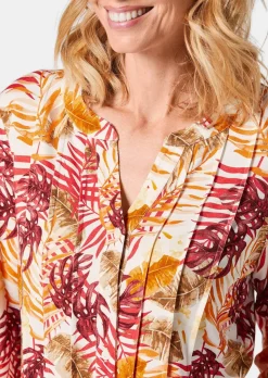 Figurschmeichelndes Drucktunika-Shirt