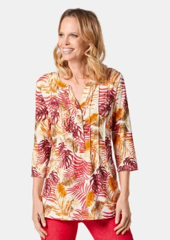 Figurschmeichelndes Drucktunika-Shirt