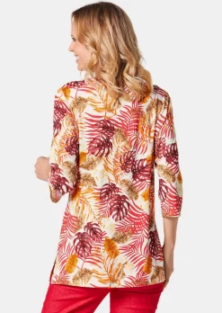 Figurschmeichelndes Drucktunika-Shirt