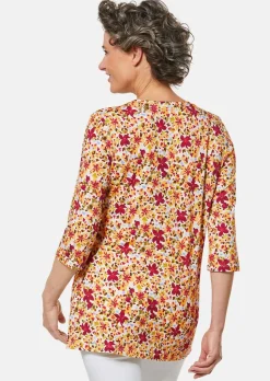 Figurschmeichelndes Drucktunika-Shirt