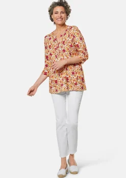 Figurschmeichelndes Drucktunika-Shirt