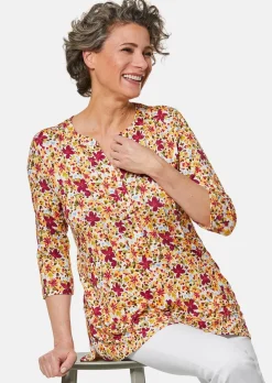 Figurschmeichelndes Drucktunika-Shirt