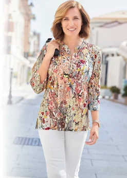 Figurschmeichelndes Drucktunika-Shirt