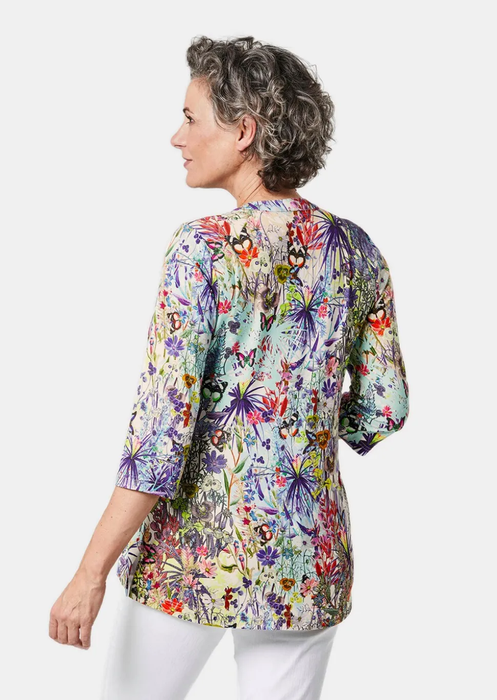 Figurschmeichelndes Drucktunika-Shirt