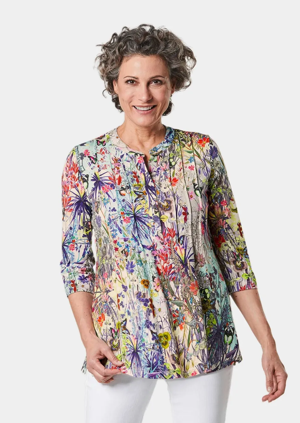 Figurschmeichelndes Drucktunika-Shirt