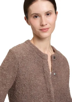 Flauschiger Cardigan mit Glitzergarn