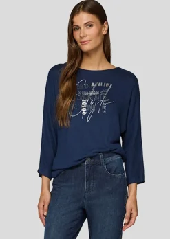 Flauschiges Shirt mit Letter Print