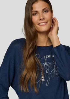 Flauschiges Shirt mit Letter Print