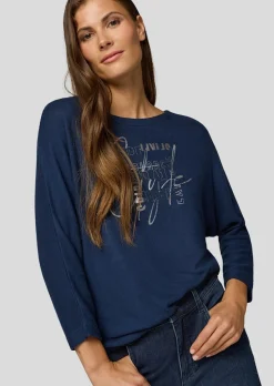 Flauschiges Shirt mit Letter Print