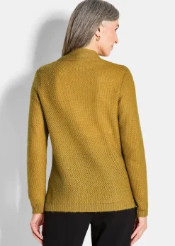 Flauschige Strickjacke in Cardigan-Form
