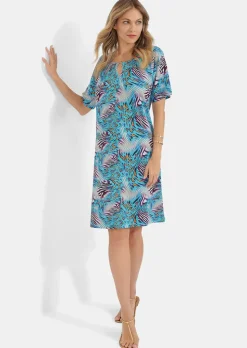 Freizeitkleid mit fantasievollem Animal Print