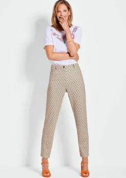 Gemusterte Hose LOUISA mit Formbund