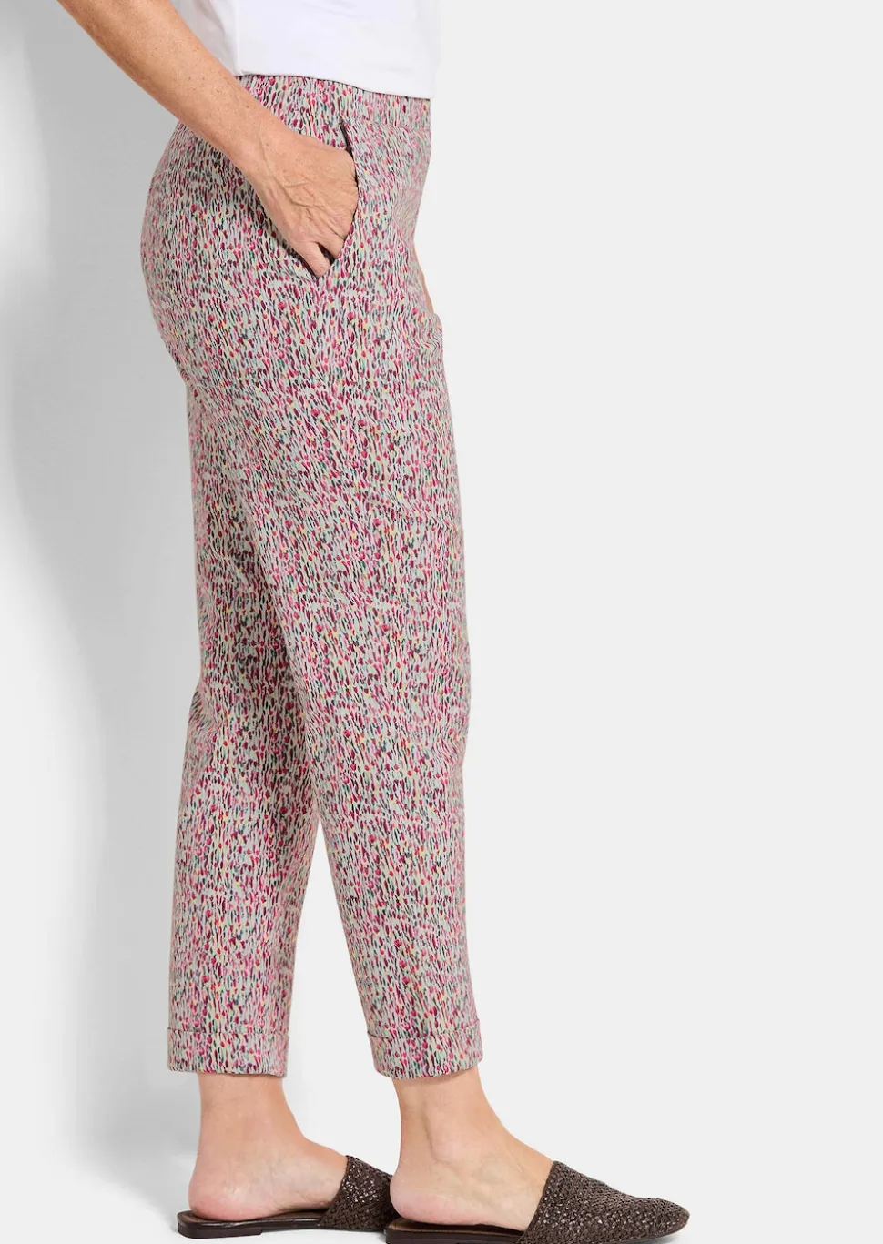 Gemusterte Schlupfhose LOUISA in Stretch-Qualität