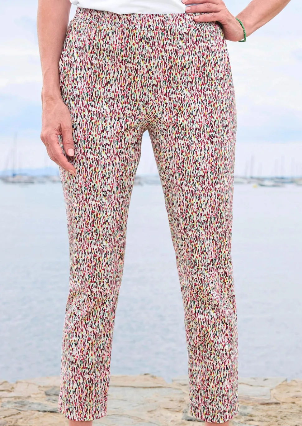Gemusterte Schlupfhose LOUISA in Stretch-Qualität