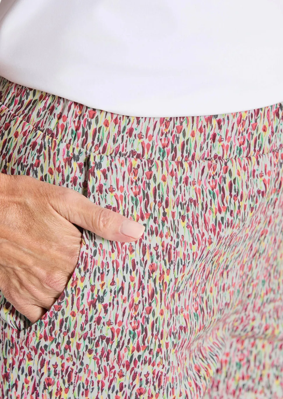 Gemusterte Schlupfhose LOUISA in Stretch-Qualität
