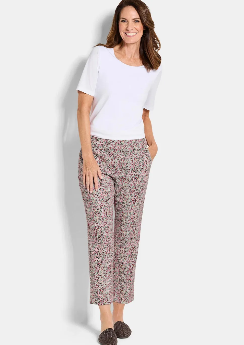 Gemusterte Schlupfhose LOUISA in Stretch-Qualität