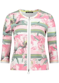 Gerippte Shirtjacke mit 2-Wege-Reißverschluss