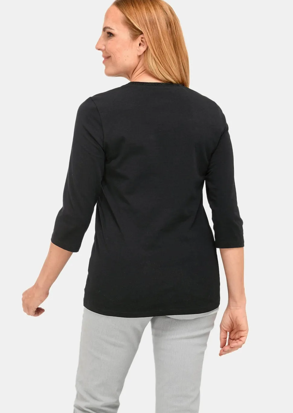 Geschmücktes Rundhalsshirt aus Pima-Baumwolle