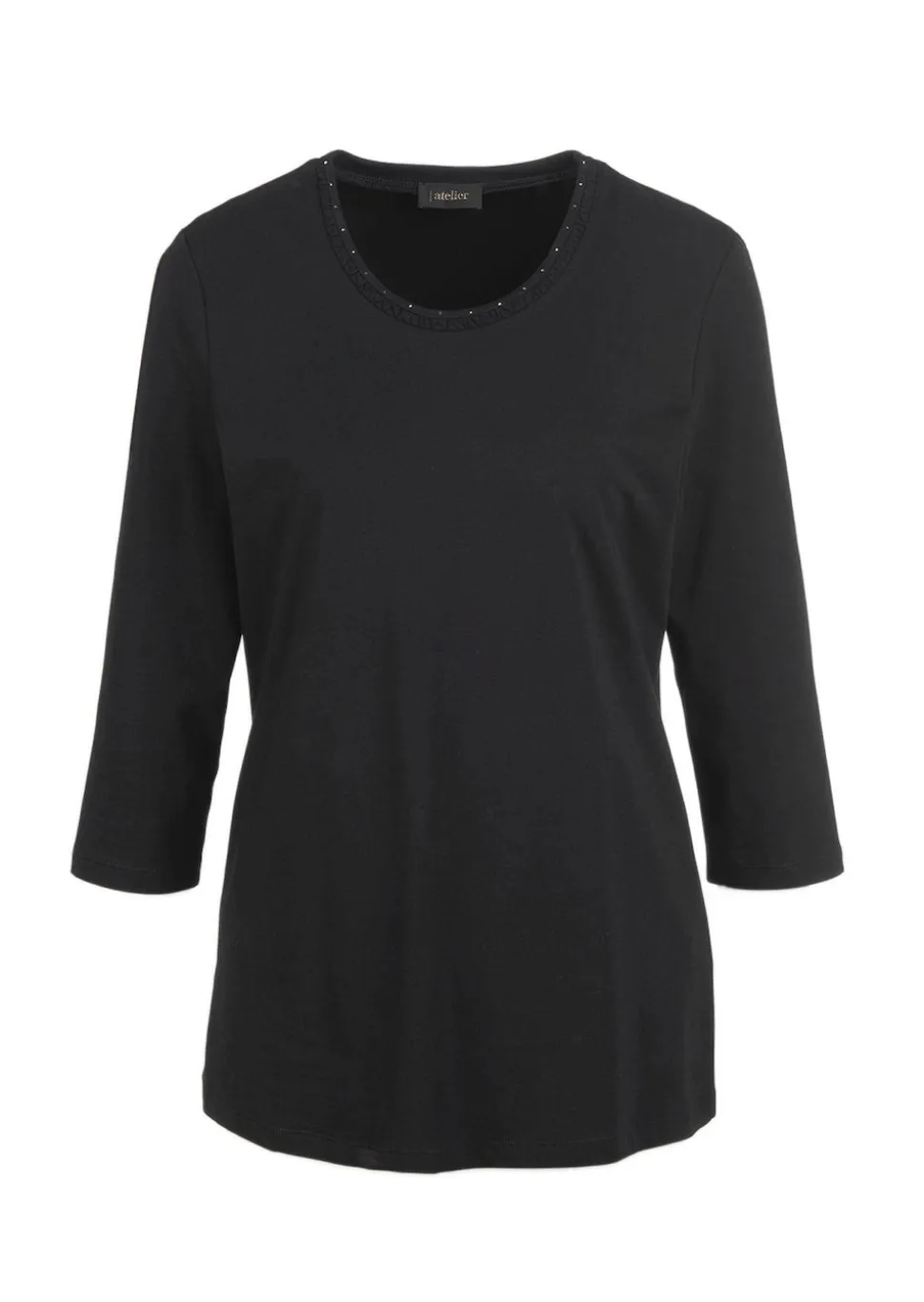 Geschmücktes Rundhalsshirt aus Pima-Baumwolle