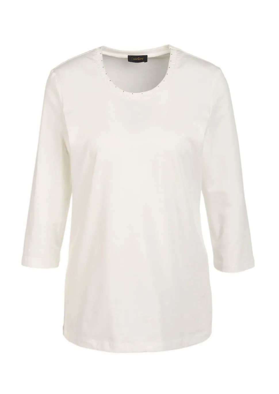 Geschmücktes Rundhalsshirt aus Pima-Baumwolle