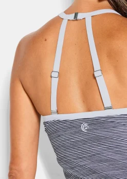 Gestreifter Tankini im Marine-Look