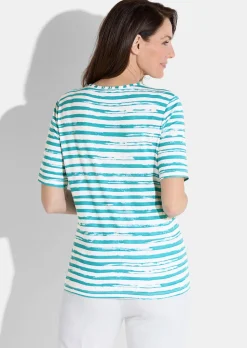 Gestreiftes Shirt aus Viskose-Jersey