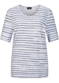 Gestreiftes Shirt aus Viskose-Jersey