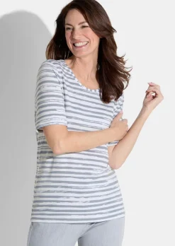 Gestreiftes Shirt aus Viskose-Jersey