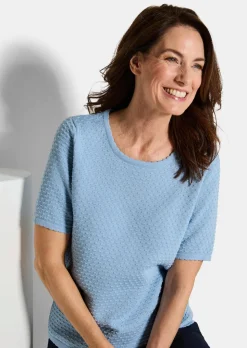 Halbarm-Pullover mit Pünktchenmuster