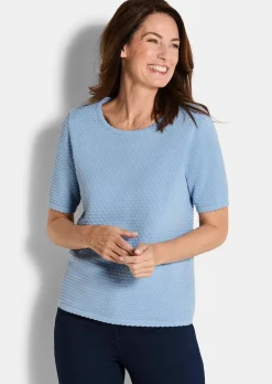 Halbarm-Pullover mit Pünktchenmuster