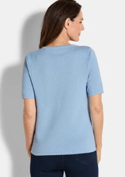 Halbarm-Pullover mit Pünktchenmuster