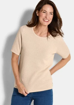 Halbarm-Pullover mit Pünktchenmuster