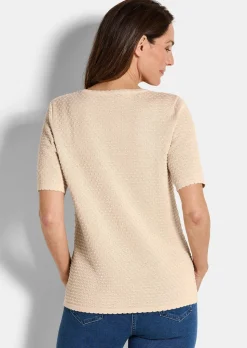 Halbarm-Pullover mit Pünktchenmuster