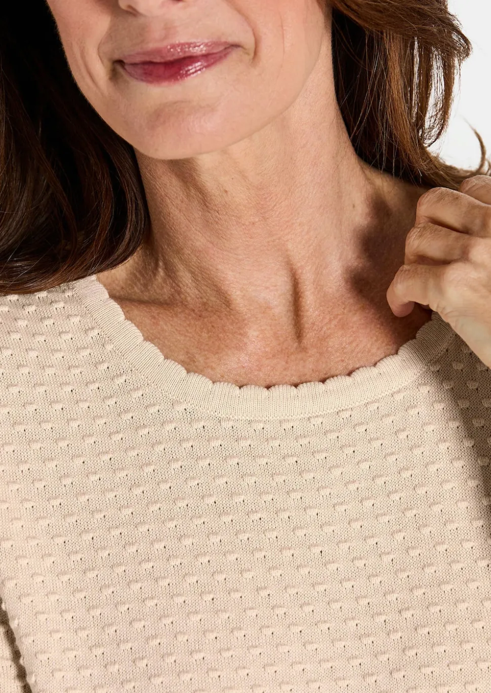 Halbarm-Pullover mit Pünktchenmuster