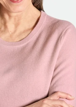 Halbarmpullover mit Rundhals aus Kaschmir