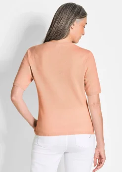 Halbarmpullover mit Rundhals aus Kaschmir