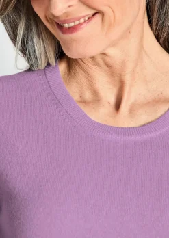 Halbarmpullover mit Rundhals aus Kaschmir