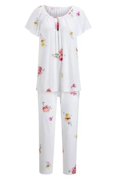 Halbarm-Pyjama mit Blütendruck