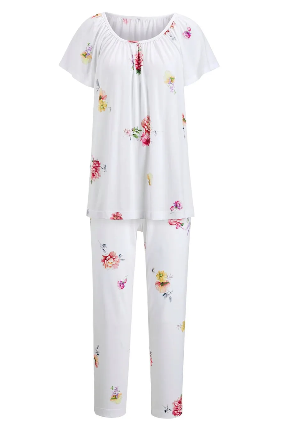Halbarm-Pyjama mit Blütendruck