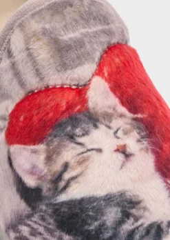 Hausschuhe mit Katzen-Motiv