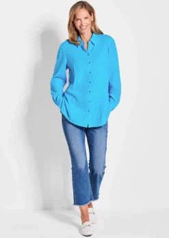 Hemdbluse aus Baumwoll-Musselin