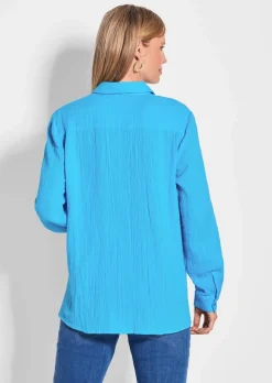 Hemdbluse aus Baumwoll-Musselin