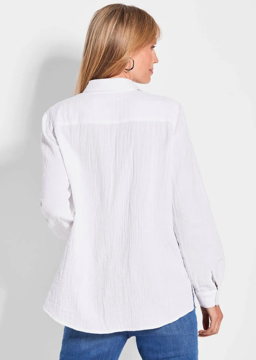 Hemdbluse aus Baumwoll-Musselin