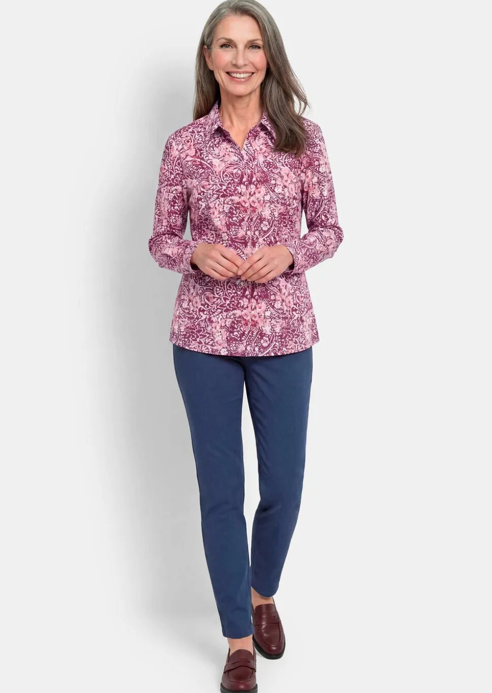 Hemdbluse aus reiner Baumwolle