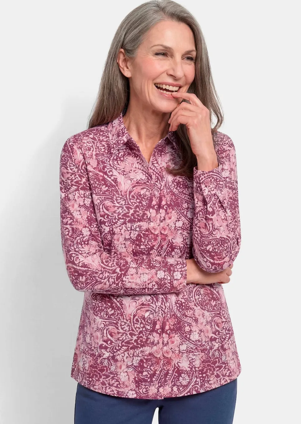 Hemdbluse aus reiner Baumwolle