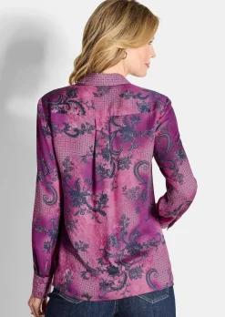 Hemdbluse aus Viskose-Satin