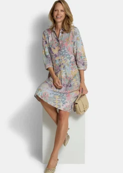 Hemdblusenkleid aus reiner Viskose