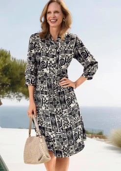Hemdblusenkleid aus Viskose-Satin