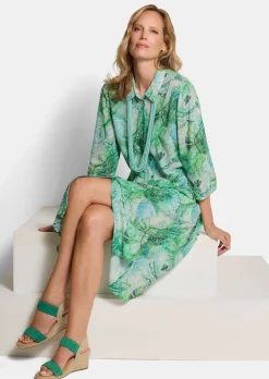 Hemdblusenkleid in Midi-Länge