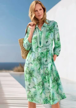 Hemdblusenkleid in Midi-Länge